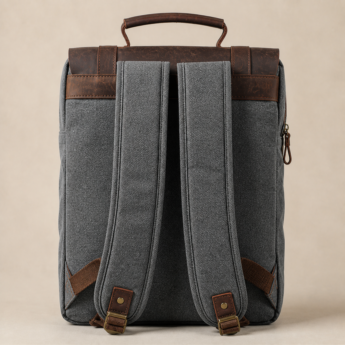 AUREN heritage canvas laptop backpack rear view