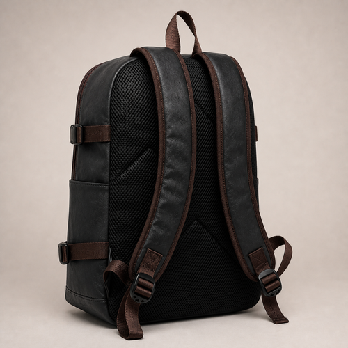 DORVEN vintage PU backpack rear three-quarter view