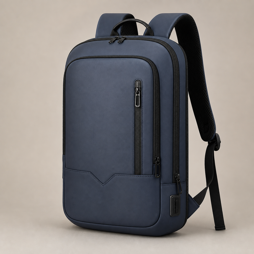 NEXOR Slim Laptop Backpack in navy blue