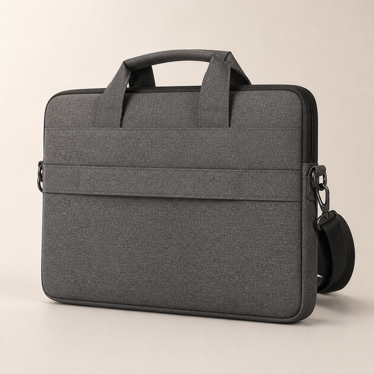 SOREN deep grey padded laptop briefcase rear view