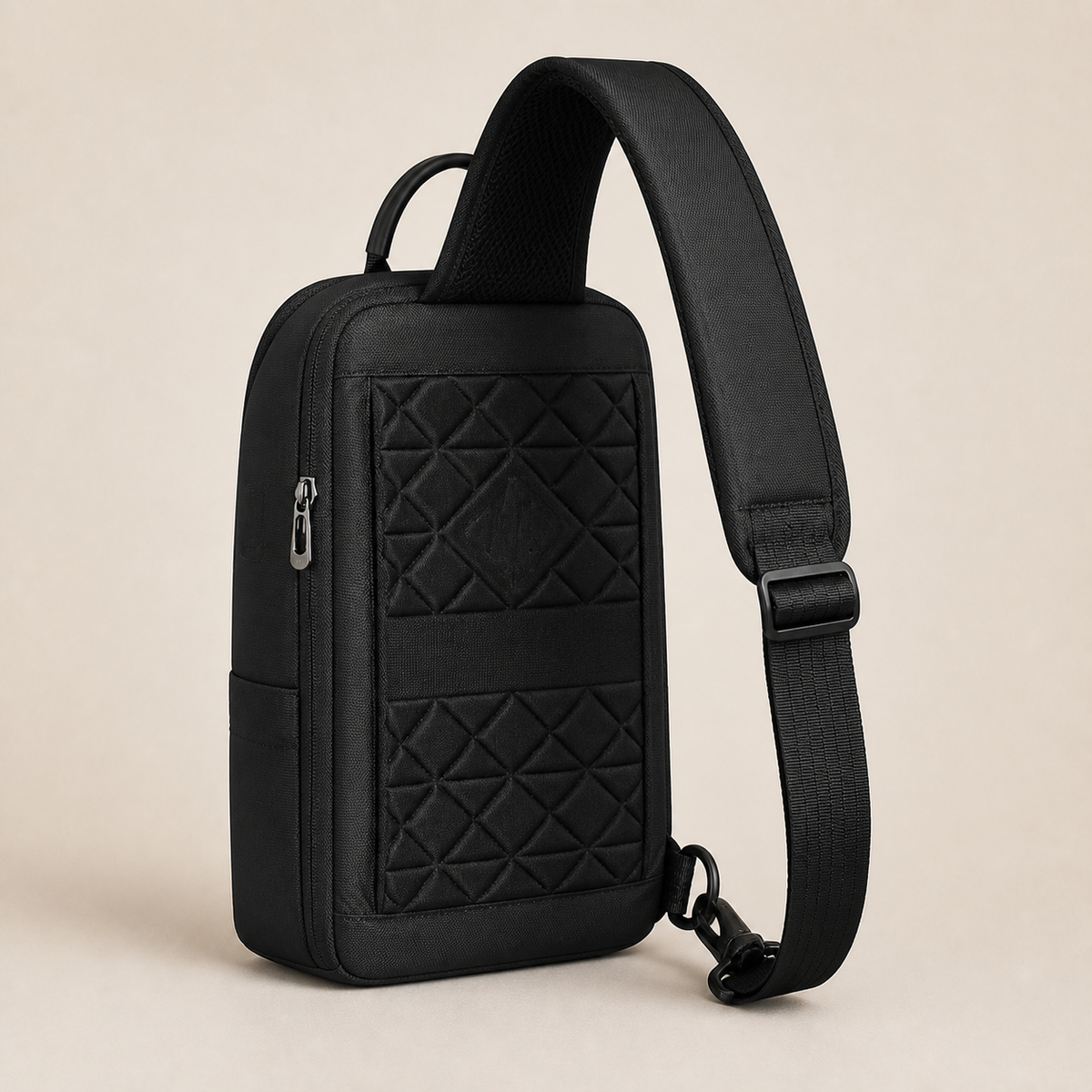 TAREN black crossbody bag rear three-quarter view