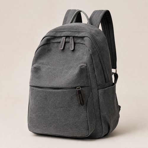 STRAYN grey canvas everyday backpack